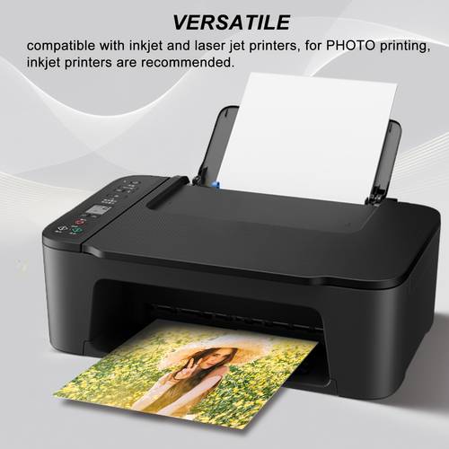 100 sheets glossy sticker paper for inkjet printer printable self photo paper 5 x 7 inch 135 gsm 36ib white glossy dries quickly
