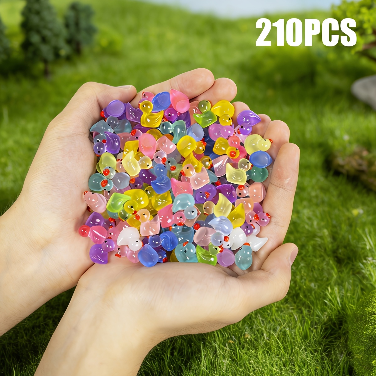 Image of 210 Luminous Mini Ducks - Handmade Resin Ornaments, Suitable For Indoor/outdoor Gardens, Parties, And Home Decor - Unique Birthday And Holiday Gift Ideas, Random Colors