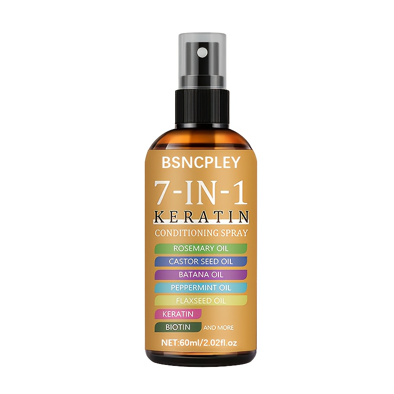 Image of 7-in-1 Keratin Hair , 30ml/60ml - Lightweight Texture, And With Use. Suitable For Dry, Oily, And All Hair Types. Apply For Smooth, Hair. A Must-have Travel Item And Holiday Gift