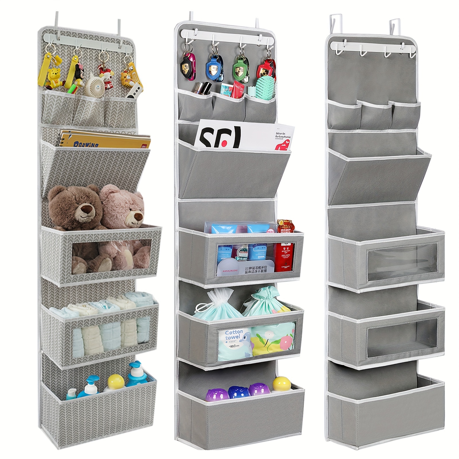 

All-in-one Over The Door Organizer, Super Behind The Door Storage Organizer With Door Rack And Large Clear Windows, Wall File Organizer, Hanging Organizer