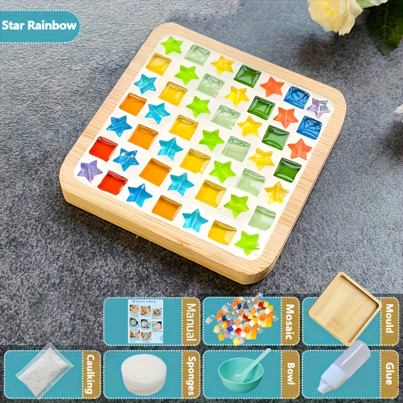 Bambus-Untersetzer Im Set (4 Stück) – 9x9 Cm, Perfekt Für DIY-Mosaik, Pflanzen, Gläser & Als Stilvolle Deko