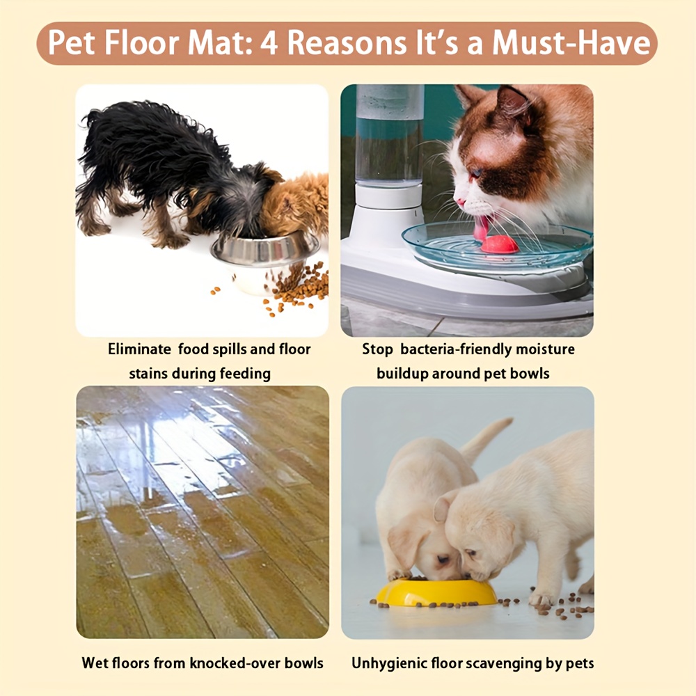 Customizable Quick-Pet Feeding Mat with Paw Print Design