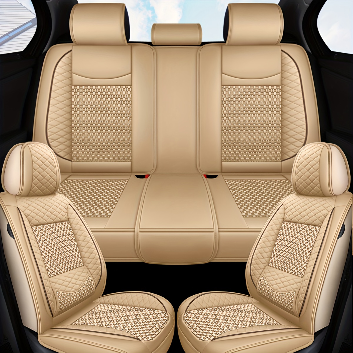 TEMU 5pcs Car Seat Cover/1pc Car Seat Cover, Gm Seat Cushion, Suitable For , High-quality Design, , Fashionable Seat Accessories