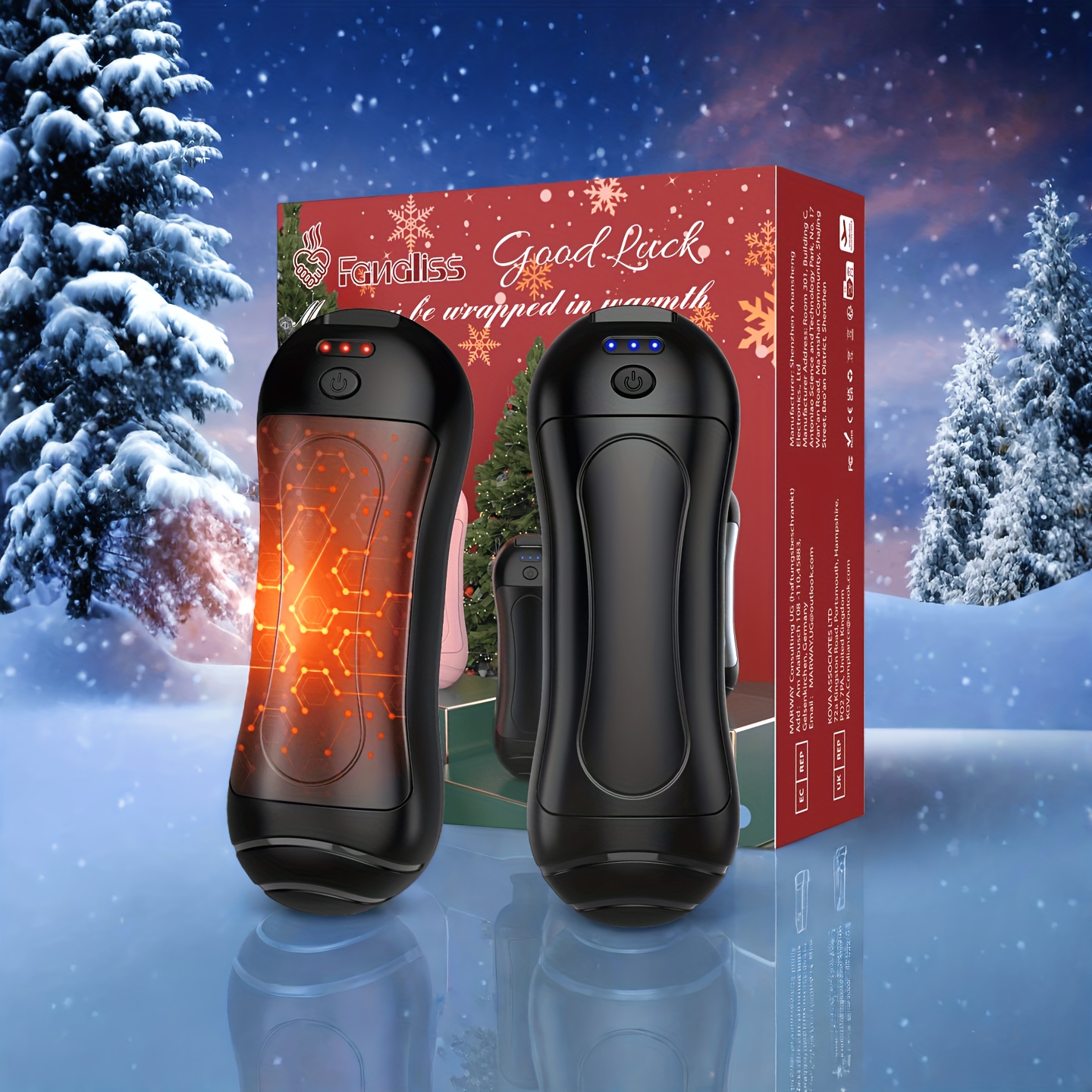 TEMU Chauffe-Mains Magnétique Rechargeable Double Face 10000Mah à Trois Niveaux de Température Constante, Idéal pour le Camping Air, la Randonnée, ,