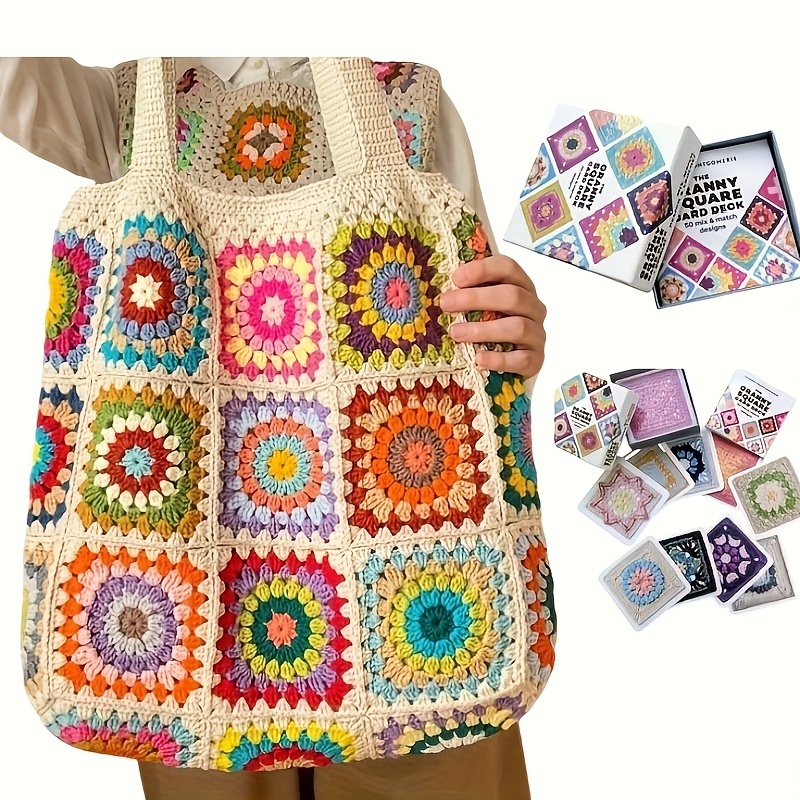 

Magic, Complete Diy Crochet Kit For Adults - Blanket & Throw Set With Yarn, Hook, Needlework Tools & Patterned Fabric - Perfect Handmade Gift For Grandma