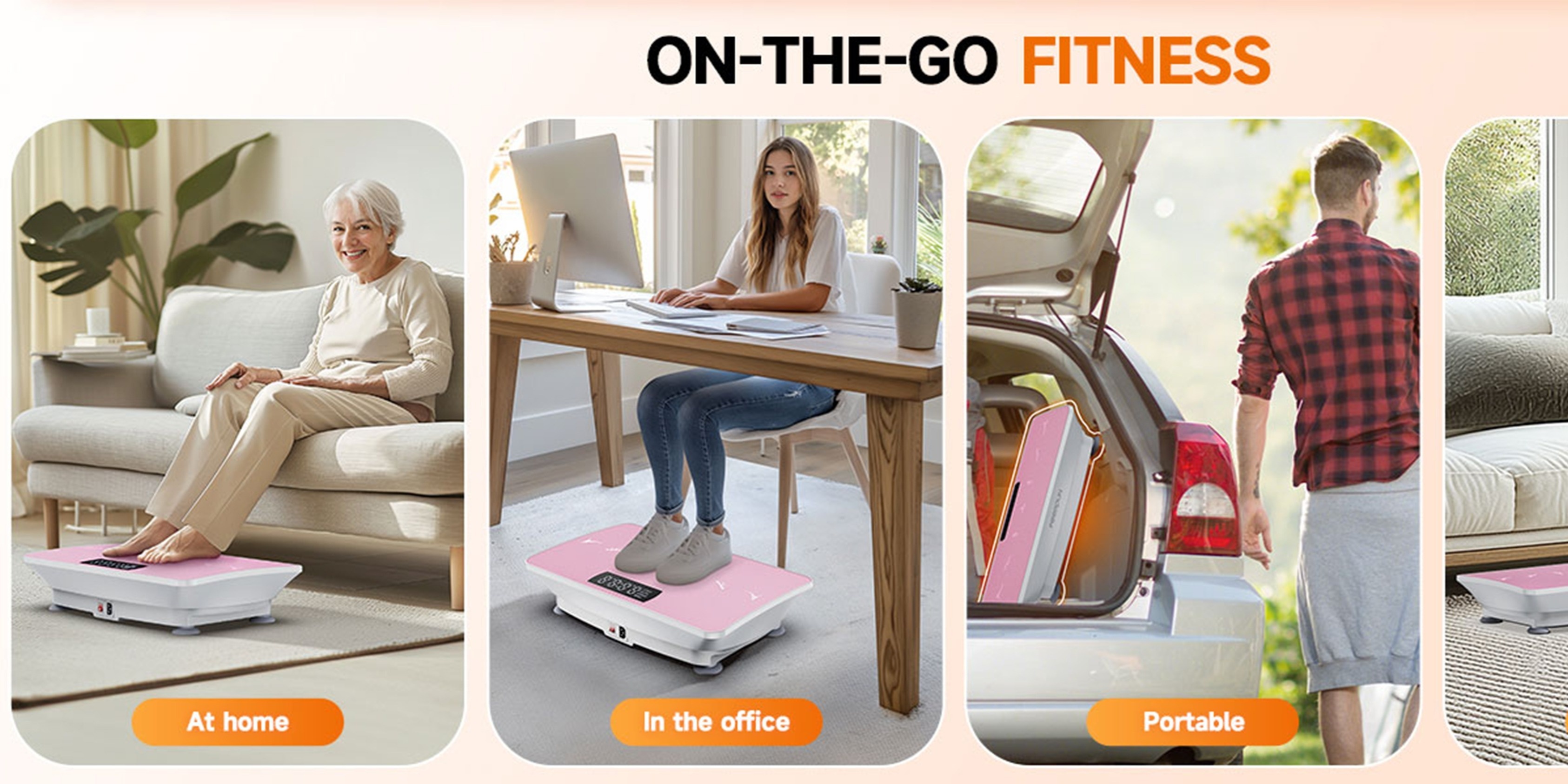 Vibration Plate Exercise Machine, Whole Body Workout Power Vibrate Fitness Platform Vibration Plate for Lymphatic Drainage, Silent Motor Speed Control, Body Shaping for Home Workout-Ideal Fitness Gift