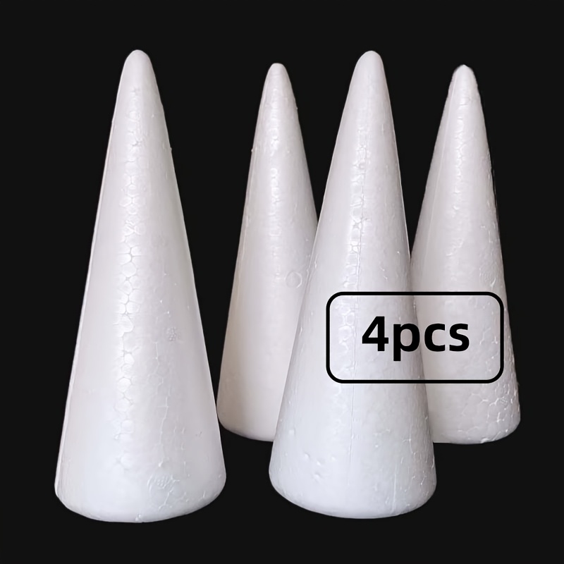 TEMU 4pcs Christmas Decoration Set: Polystyrene Foam Cones With Spiral Rods, Creative Christmas Crafts. Designed For Architectural Models And Easy To