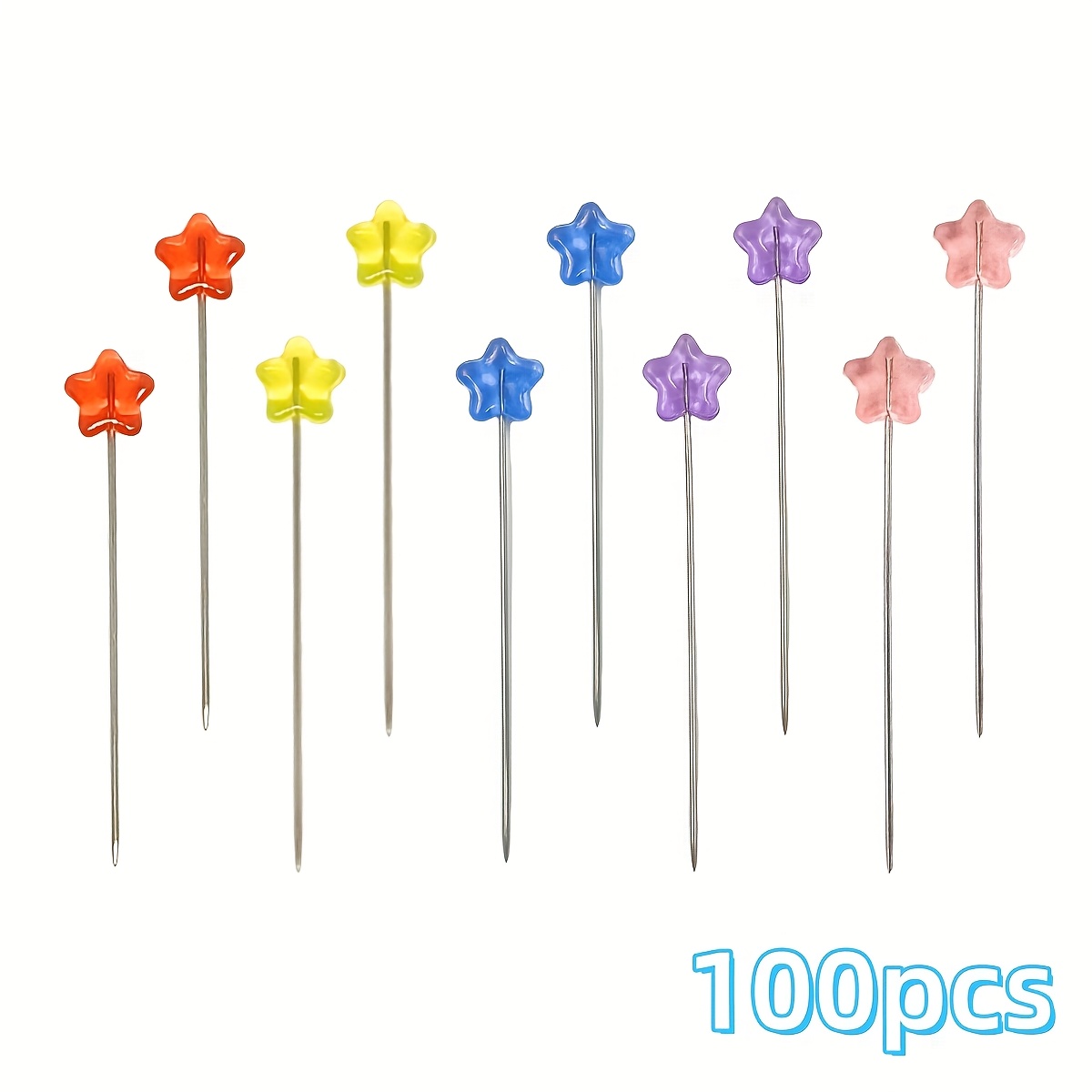 TEMU 100pcs Creative Positioning Pins, Star Needles, Pins, 3d Three-dimensional Five-pointed Star Heads, Decorative Pins For Handmade, Bouquets, Gift