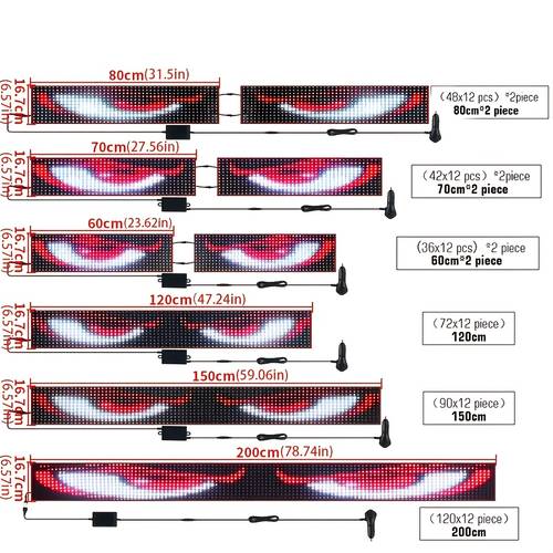 2025 new eye led fun pendant 5050 lamp bead flexible display for car decoration without battery 12v 24v