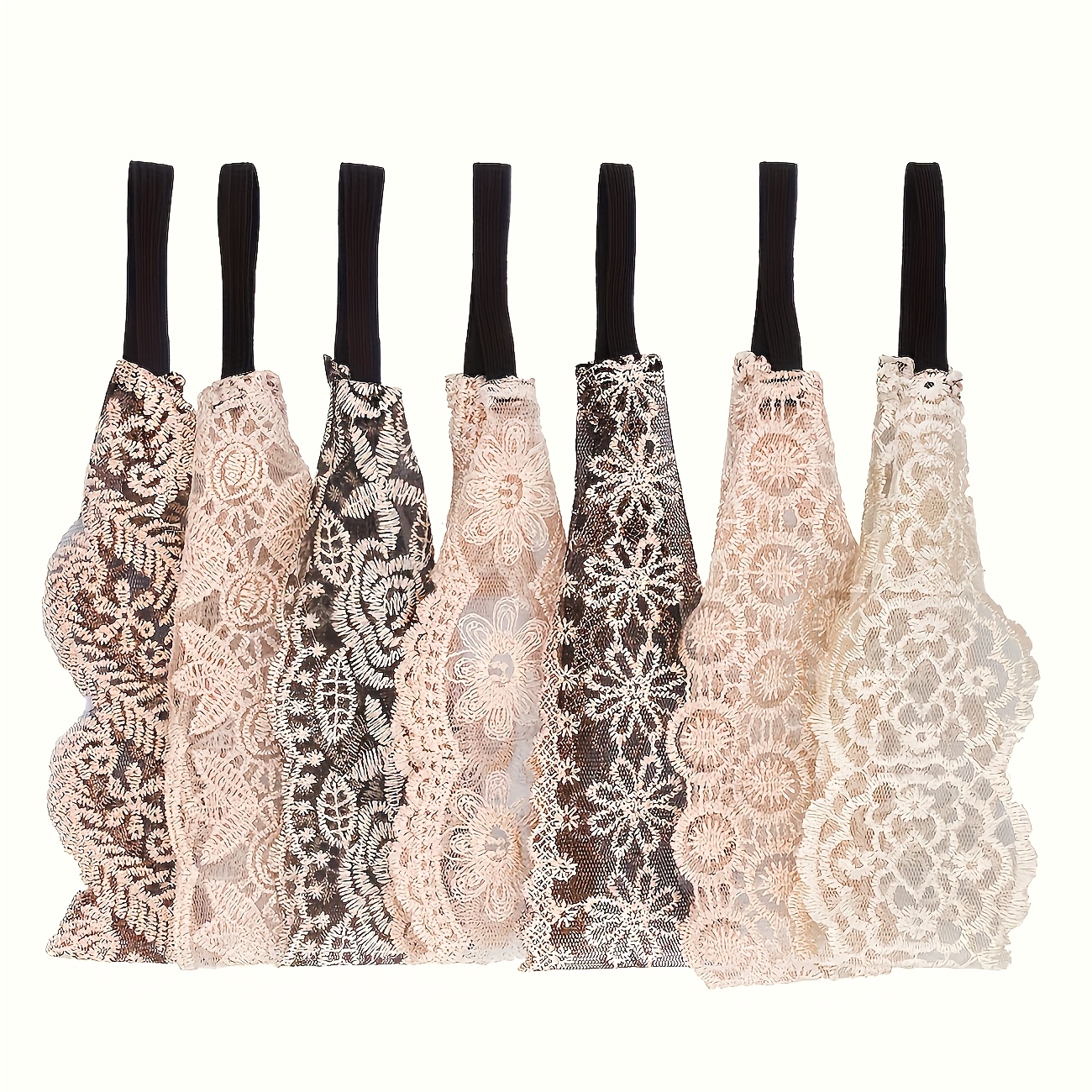 7pcs Lace Headbands Women Stretch Headband Elegant Wide Headwrap Hair Turban Accessories
