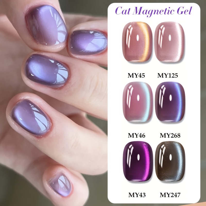 Born Pretty 10ml 6pcs Glass Beaded Nail Polish Jelly Purple Glitter Sparkling Gel Polish Soak Off Gel Nail Art Supplies For Manicure