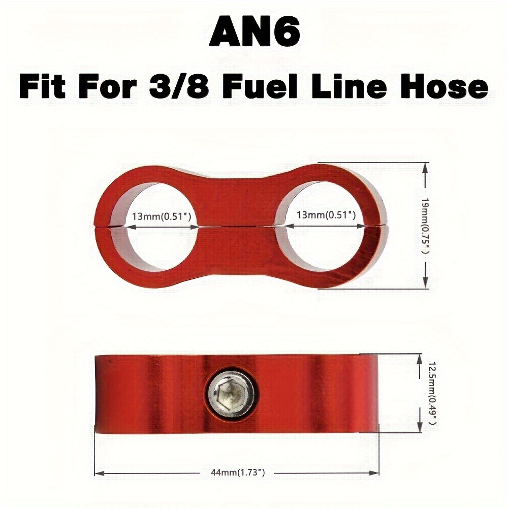 6AN Female Swivel To 3/8 Line Aluminum Fuel Line Adapter With Red