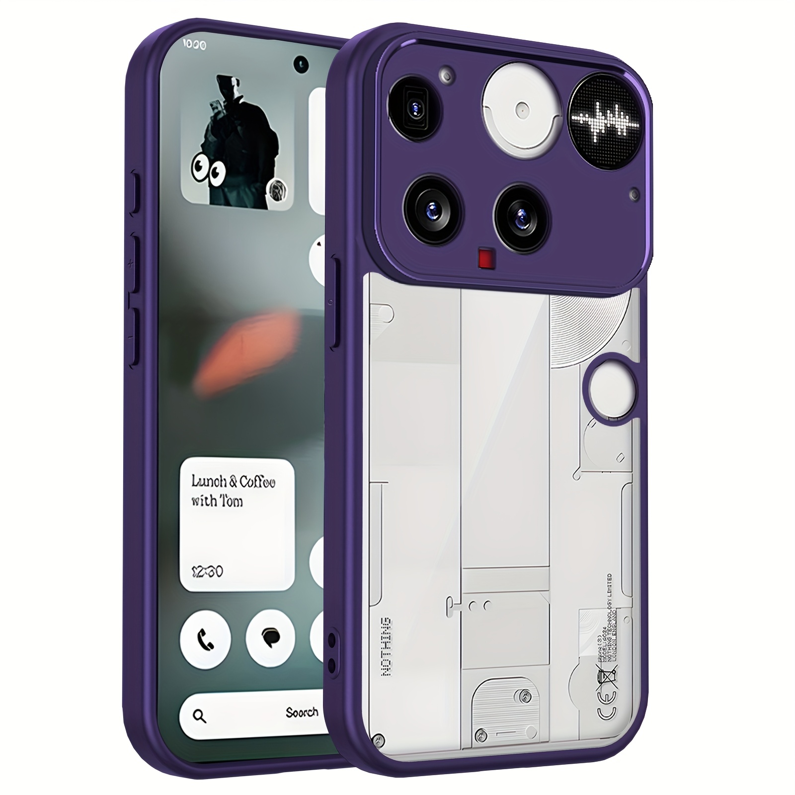 TEMU Shockproof Transparent Phone Case For Nothing Phone 3 With Frosted Frame And , , Multiple Colors