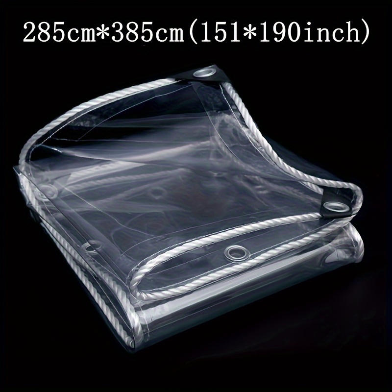 TEMU [popular ] 1pc Premium Transparent Waterproof Tarpaulin - , Tear-resistant, Windproof, Dustproof, And Rainproof Cover - Ideal For Protecting