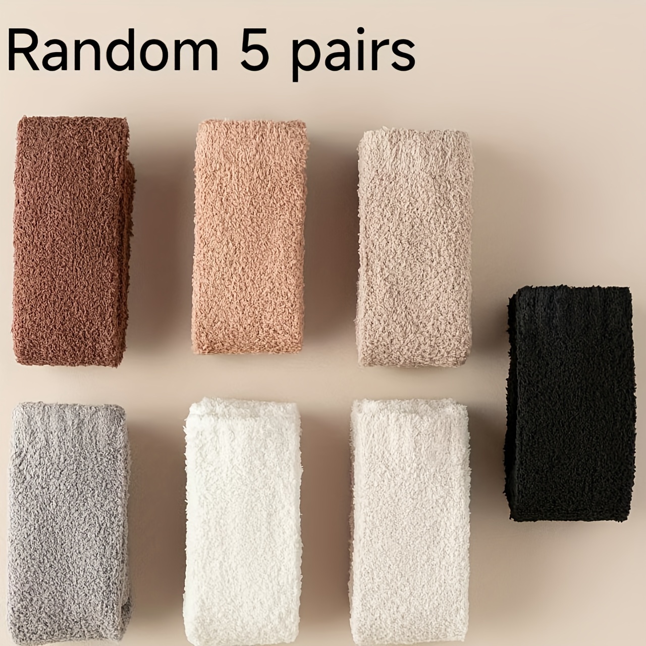 

5pcs Ultra- Fleece Over-the-knee Socks For Women And Couples - Cozy, Skin-friendly, Solid Colors In Polyester & Elastane , Machine Washable, Cute Socks