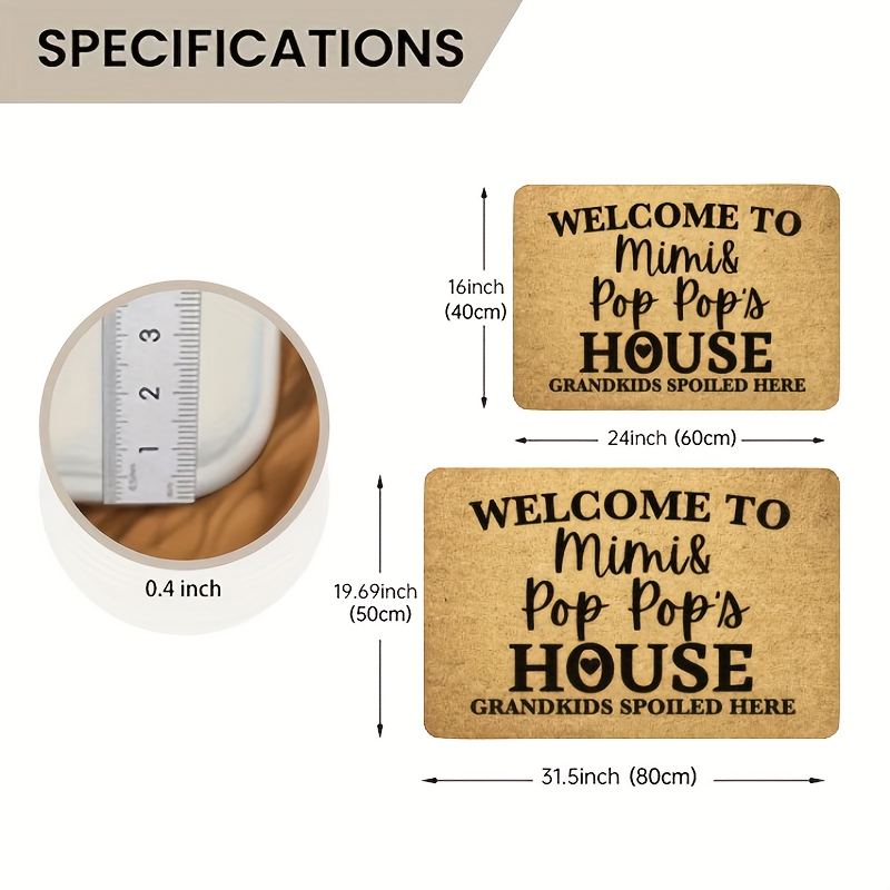 TEMU 1pc Welcome To Mimi 's House Mud Door Mat - Absorbent And Fast-drying For Home Entry
