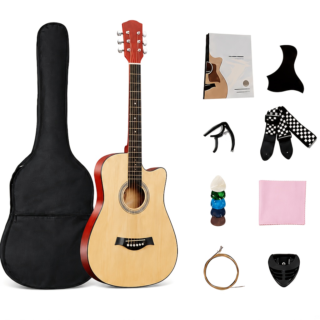 38 Inch Basswood Folk Guitar for Beginners, Low Action Easy Press... product image 10