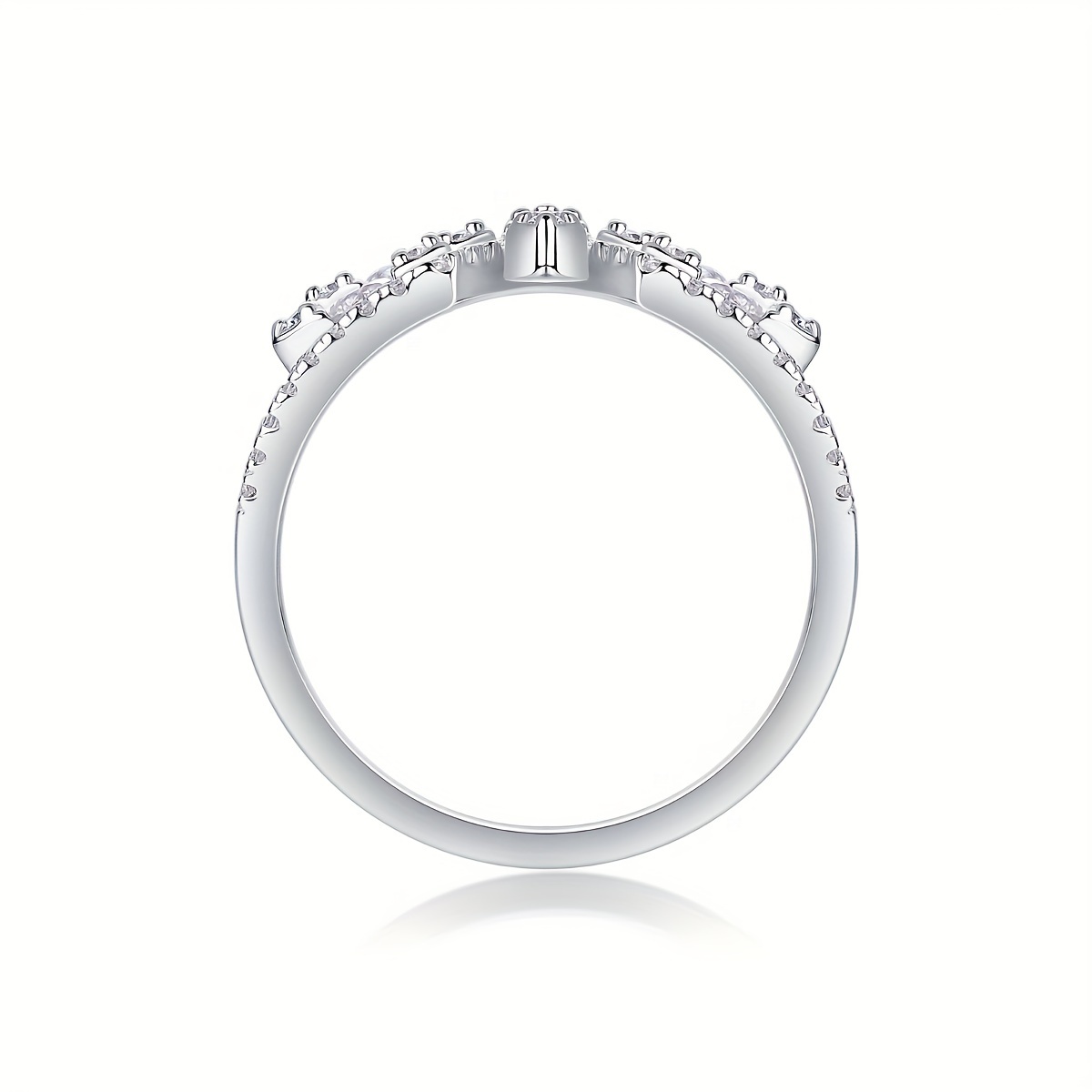 Moissanite Ring 925 Sterling Silver Men's Women's Wedding Band