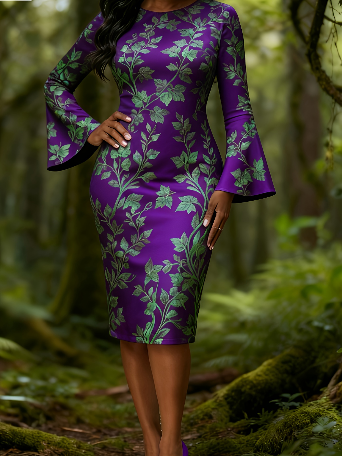 strapless open back dress Women's Teal & Purple Floral Print Maxi Dress