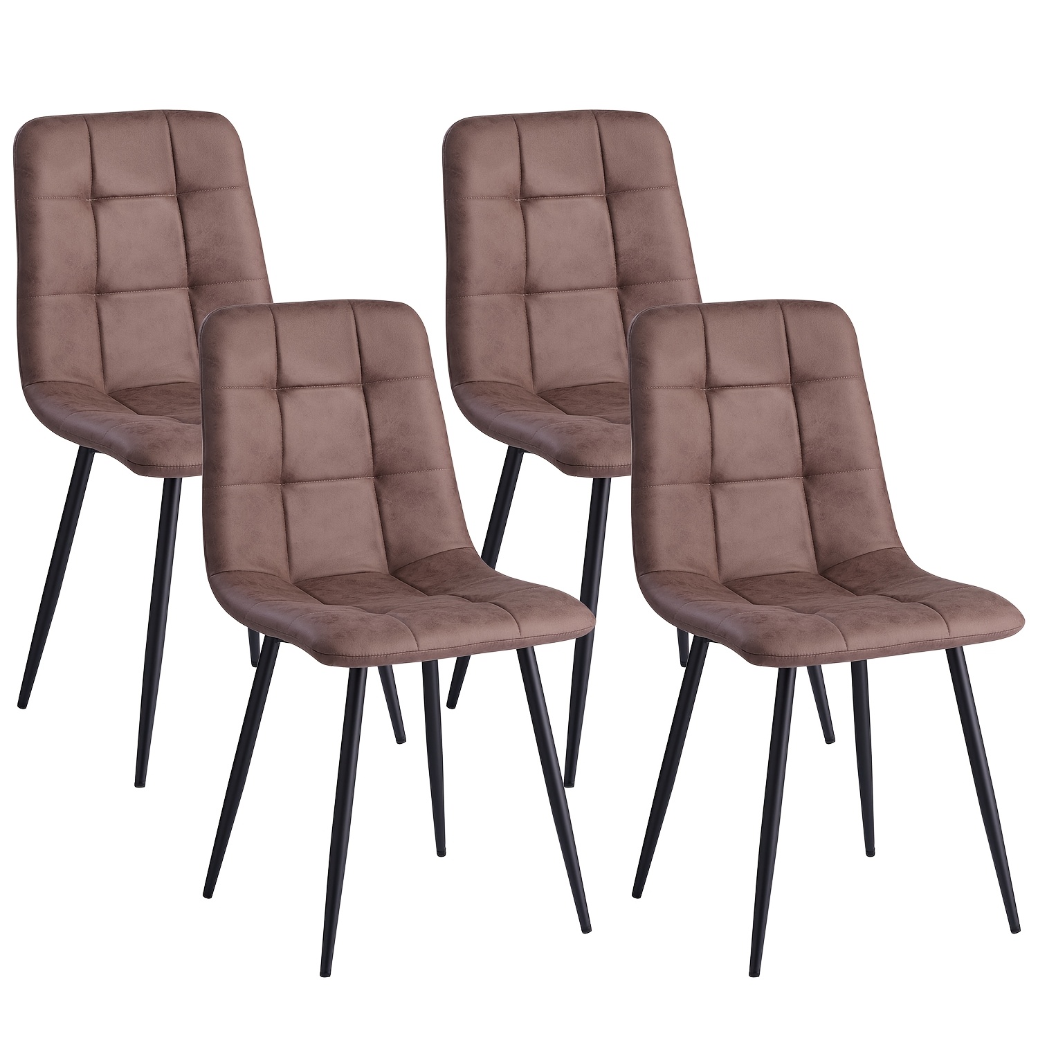 Image of Egoonm Set Of 4 Dining Chairs With Backrest, Kitchen Chair With Faux Leather Upholstery And Padding, Made Of Metal, Ergonomic Chair For Dining Table, Dining Room, Kitchen, And Living Room