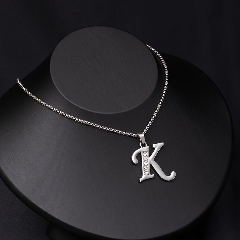Simple Stylish Women's 26 English Letters Titanium Steel Necklace