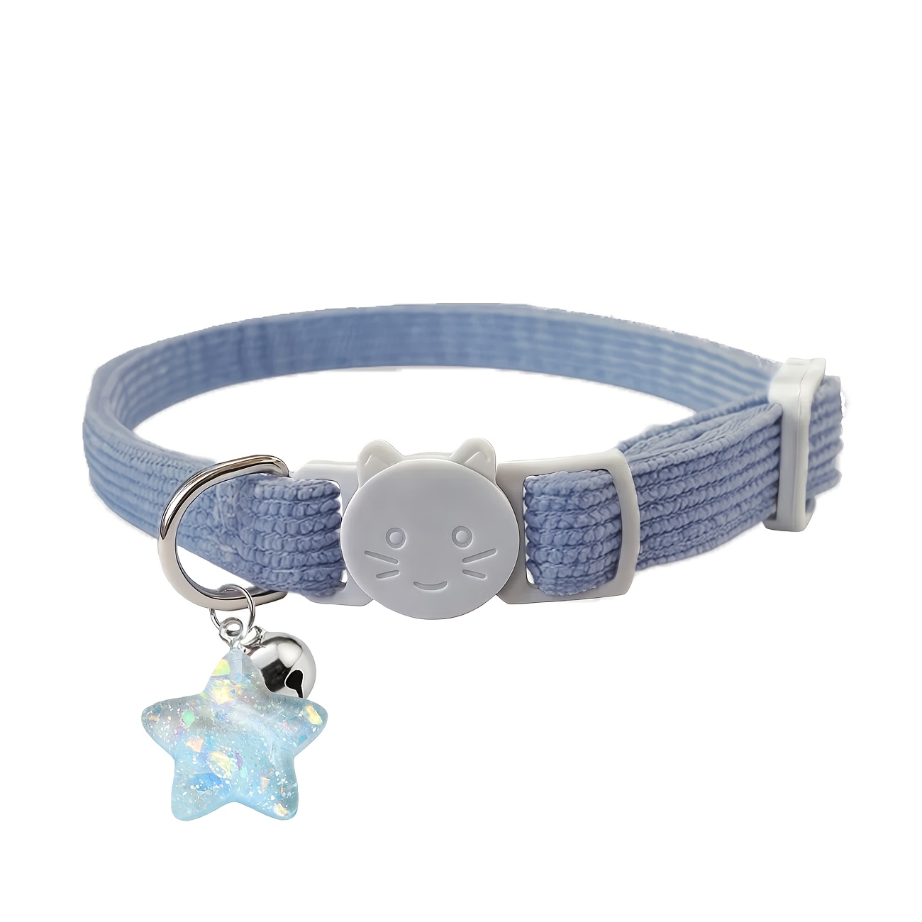 TEMU Solid Collar With Star Pendant - Adjustable Detachable Safety Cat Collar, Suitable For Small, Medium, And Large Cats, A Gift For Pets, Random