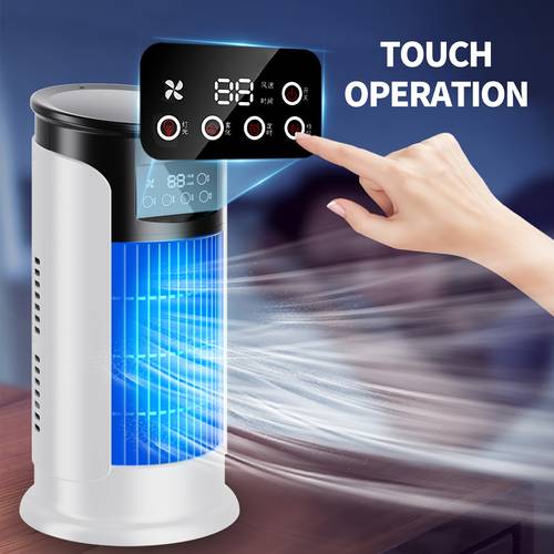 Portable Air Conditioner, Combining Cooling, Humidifying and Heating Functions, Trendy for Age with Ambient Light, 3-Second Rapid Cooling, 6-Speed Adjustable Wind , Portable Cooling Fan - Gift or Birthday Present for Friends