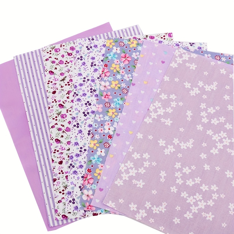 Image of 7pcs 7.9 X 9.8 Inch Floral Pattern Quilting Fabric Handmade Doll Clothes Fabric Precut For Craft Sewing Supplies