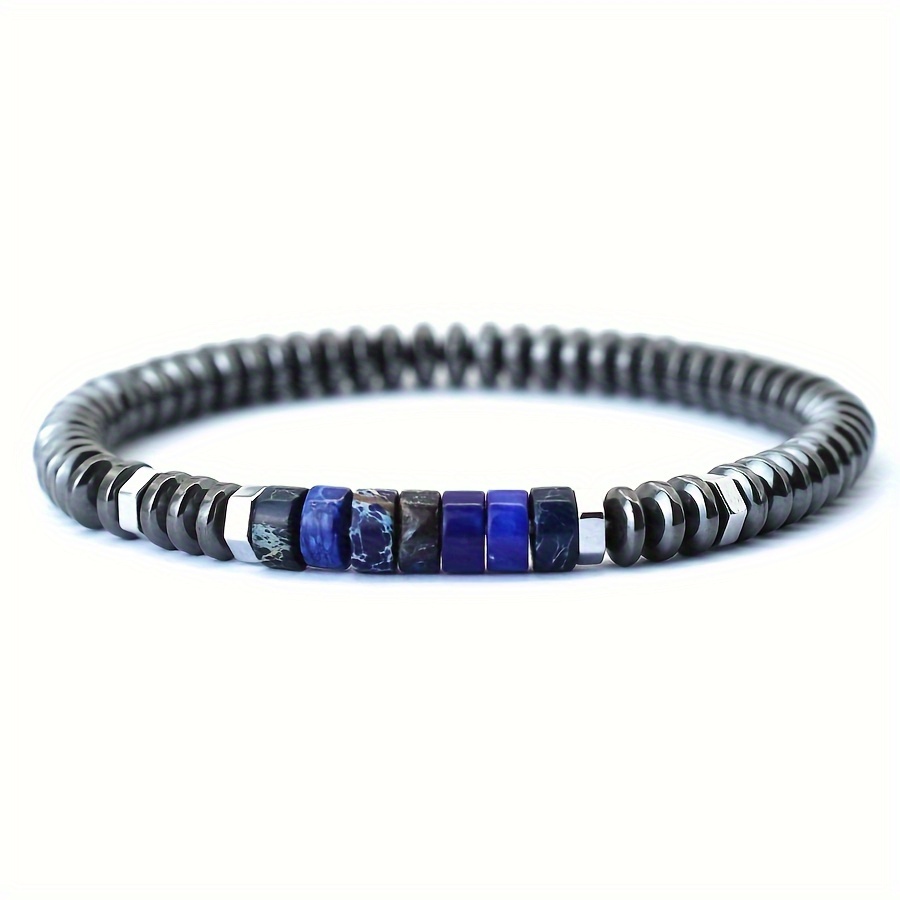 TEMU Unique Natural Hematite Bracelet Stone Braslet Bohemia Beach Leisure Accessories Pulsera