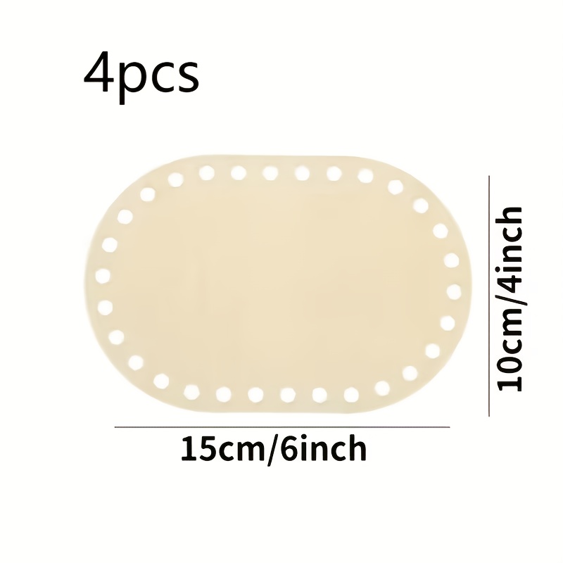 Image of 4pcs Oval Crochet Base, Suitable For Diy Crochet Basket Making, Handmade Dolls, And Knitting Crafts - Sturdy Wooden Centerpiece, Designed For Handmade Crafts, 4pcs Set