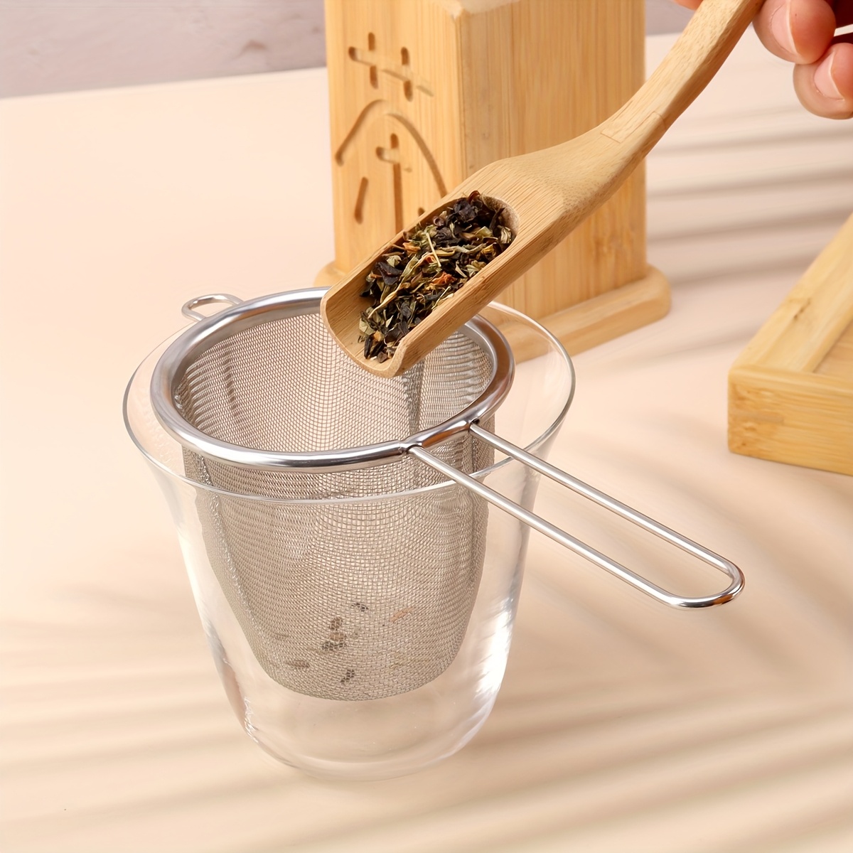 Set 2pz Filtro Acciaio Per Tisane Infusore Con Manico Colino Da Te' In Metallo TrAdE Shop Traesio