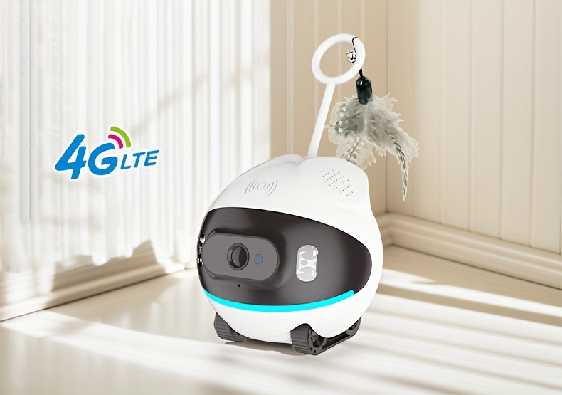 Cámara para mascotas STJIATU con monitoreo remoto, WiFi para ancianos y niños, robot inteligente de voz compatible 4G, Vigilancia Inteligente para el Hogar,Monitor de Seguridad Infantil,Robot Ligero,Diseño Compacto,Material Resistente,Construcción Confiable,Cámara Wifi,Dispositivo de Monitoreo Inteligente,Cuidadores de Ancianos,Dueños de Mascotas