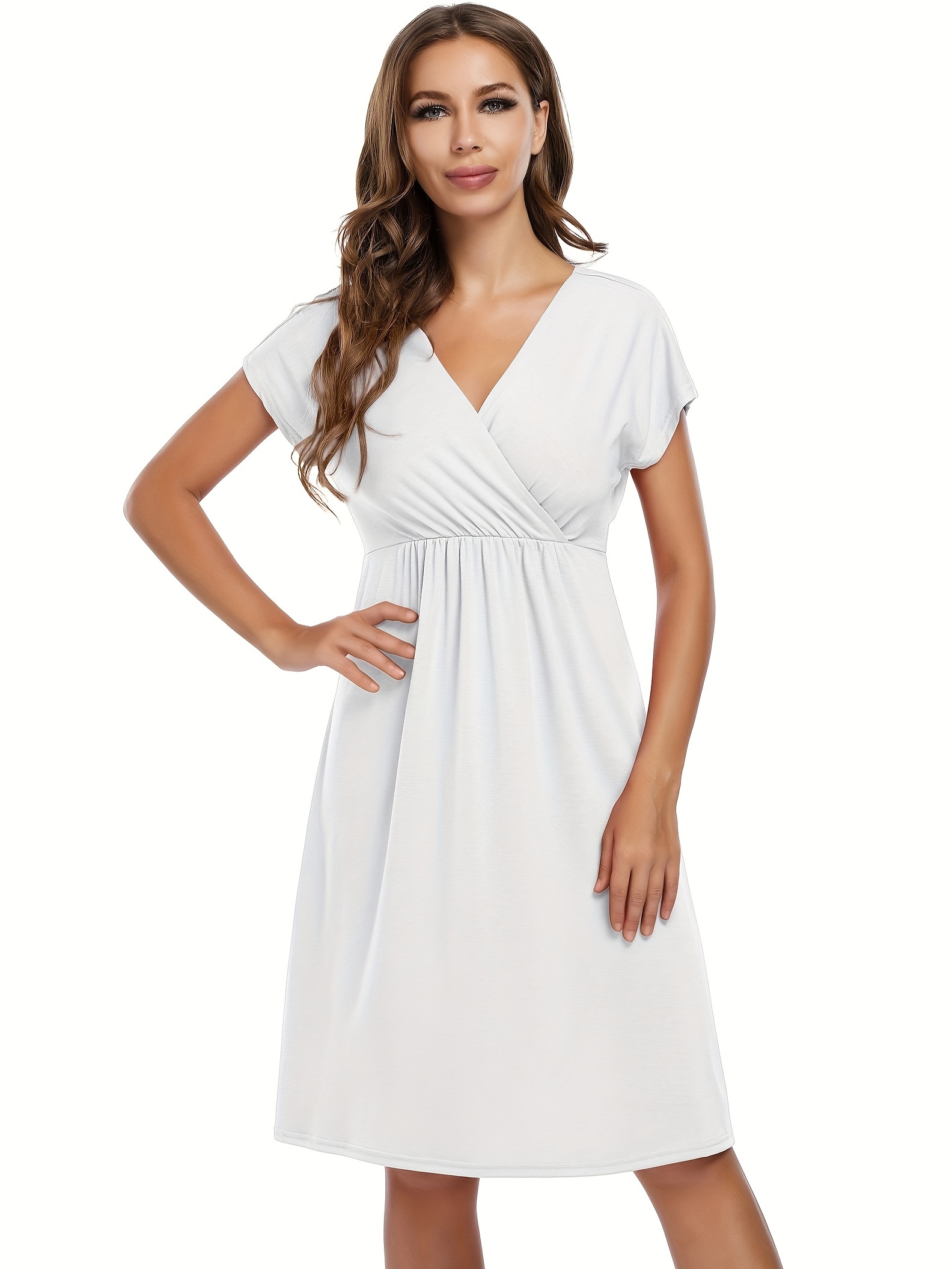 pregnant womens large v neck small a line dress temu - Temu