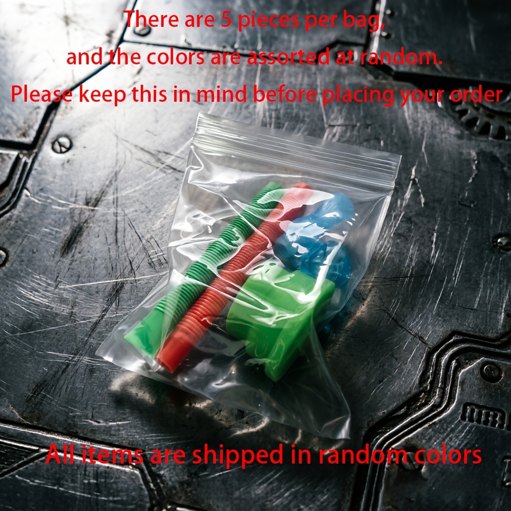 TEMU 5pcs/bag Plastic Bottle Caps - Universal Fit For Various Bottles & Stable, Random Colors, Handmade