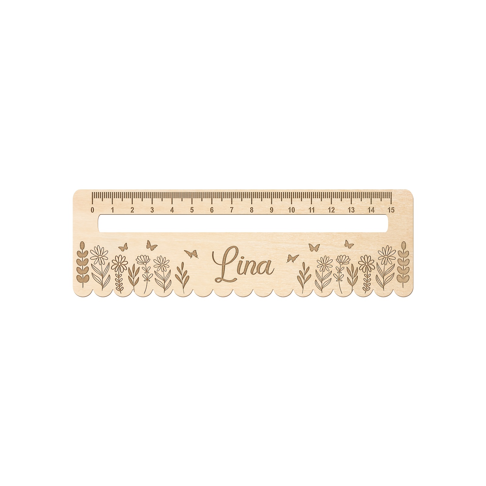 E-shop Personalisiertes Holz-Lesegerät mit Lineal als Geschenk zur Einschulung oder Schulanfang – Fotobooth-Deko