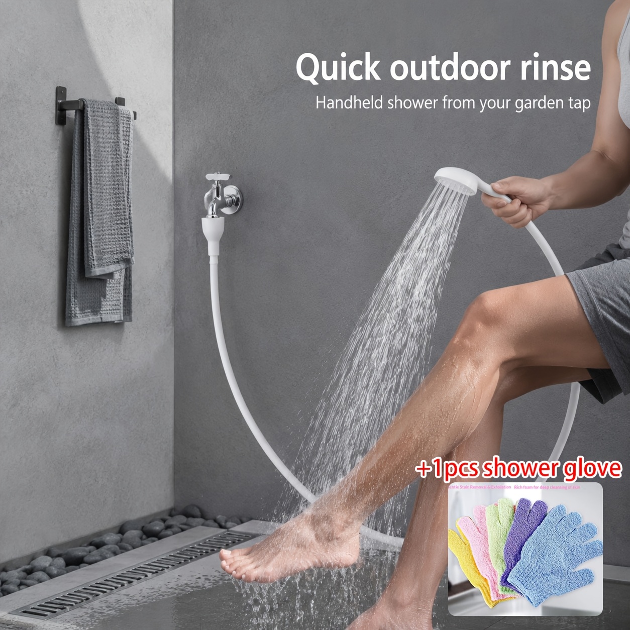 Image of 2pcs/set - Universal Faucet Hand Shower, High-pressure Hand Shower With Flexible Hose, Universal Sink Faucet Spray For Pet Bath, Shampoo And Bathroom Cleaning,for Shower Use Only