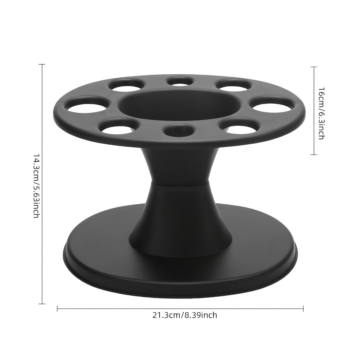 TEMU Hair Brush Holder, Round Hairbrush And Comb Organizer Rack, Multi-hole Scissor Shear Stand, Desktop Bathroom Storage, Salon Barber Vanity