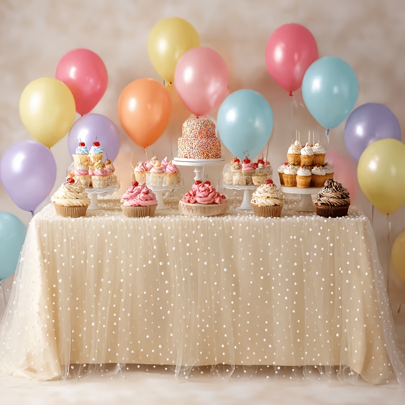 TEMU Lot de 1, Nappe Perle Champagne 78,74 cm * 3,1 m et 162,56 cm * 3,1 m, Fin, pour Décoration , Décoration de Mariage, Décoration de Fêtes, Noël,