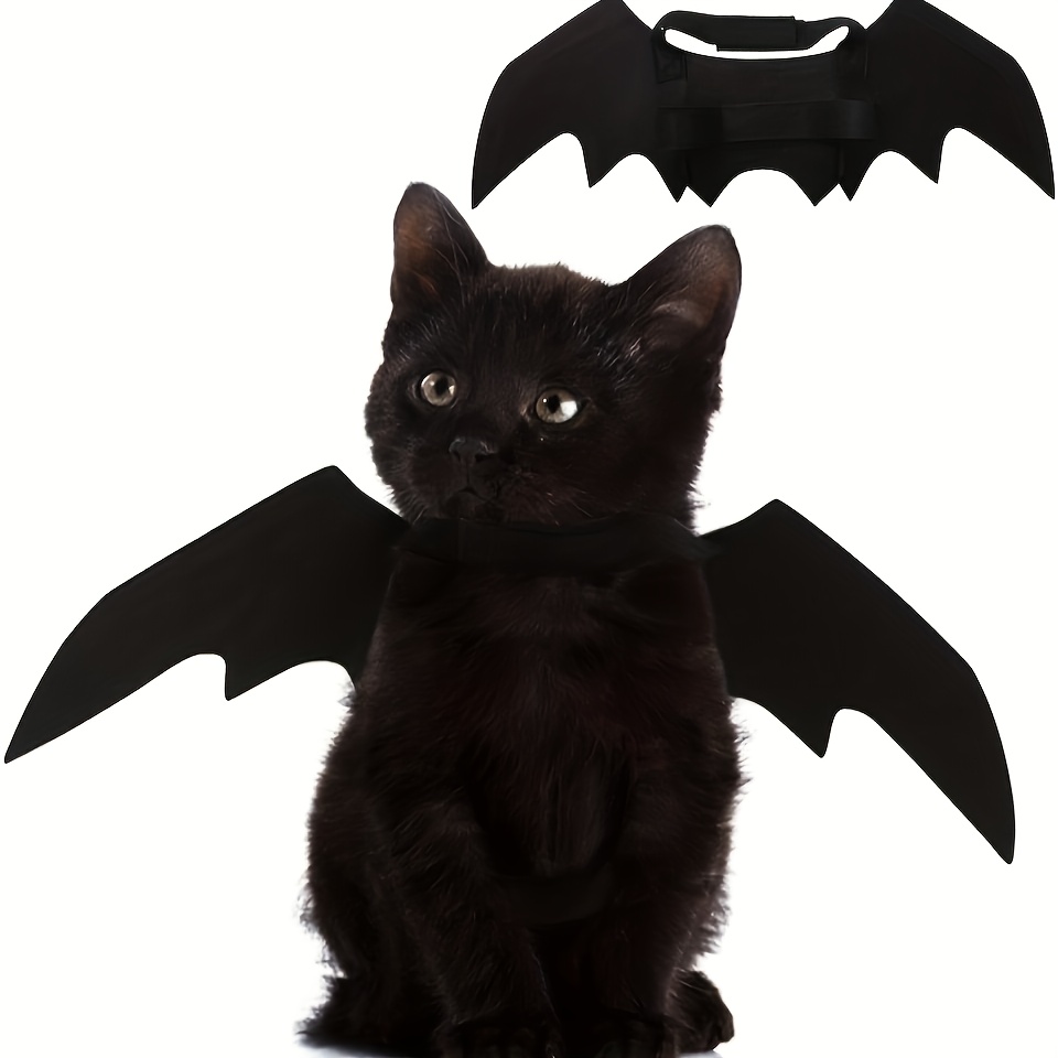 E-shop Verstellbares Fledermausflügel Kostüm für Haustiere - Weiches Polyestermaterial, geeignet für Katzen und kleine Hunde, für Halloween Cosplay und