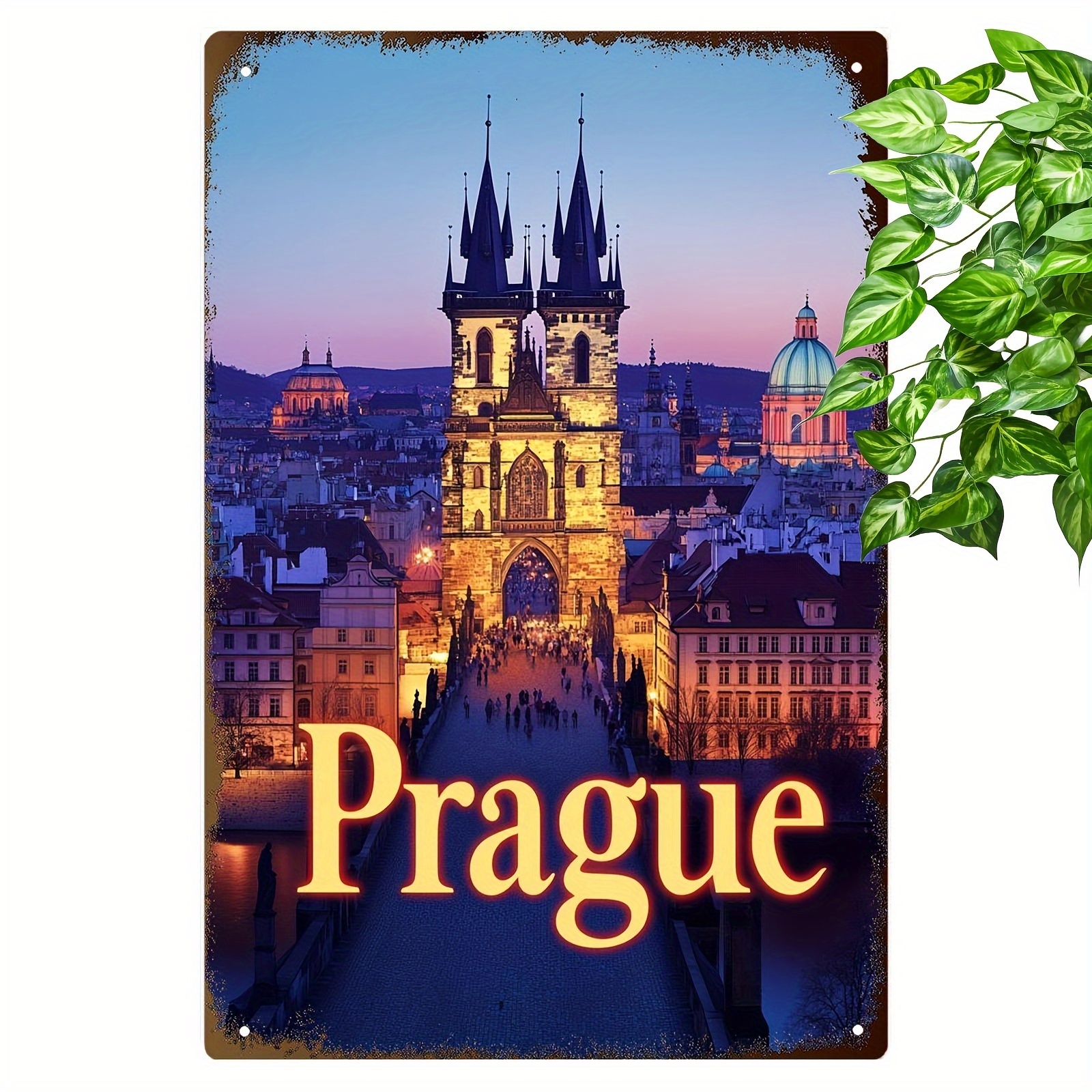 

1pc Prague Metal Art, Aluminum For , Kitchen Bar , For And , 20x30cm