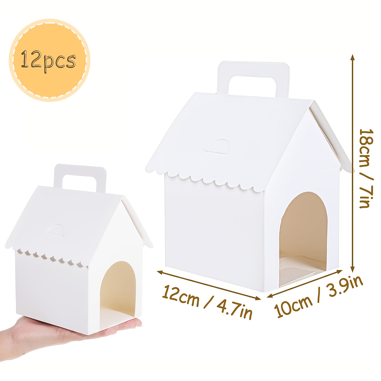E-shop Geschenk für Sie/Ihn 12/24 Stk. – DIY handgefertigte Hunde-Party-Geschenkbox, Hundehütten-förmige Snack-Geschenkbox, mit Löchern, faltbar mit