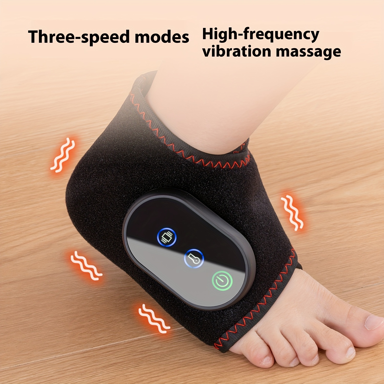 Certified Foot Massager with Three Vibration Modes, a Wireless Portable 3-In-1 Device, Featuring Heated Ankle Wraps, Three Settings, And Three Heat Levels 5 Certified Foot Massager with Three Vibration Modes, a Wireless Portable 3-In-1 Device, Featuring Heated Ankle Wraps, Three Settings, And Three Heat Levels - Image 5