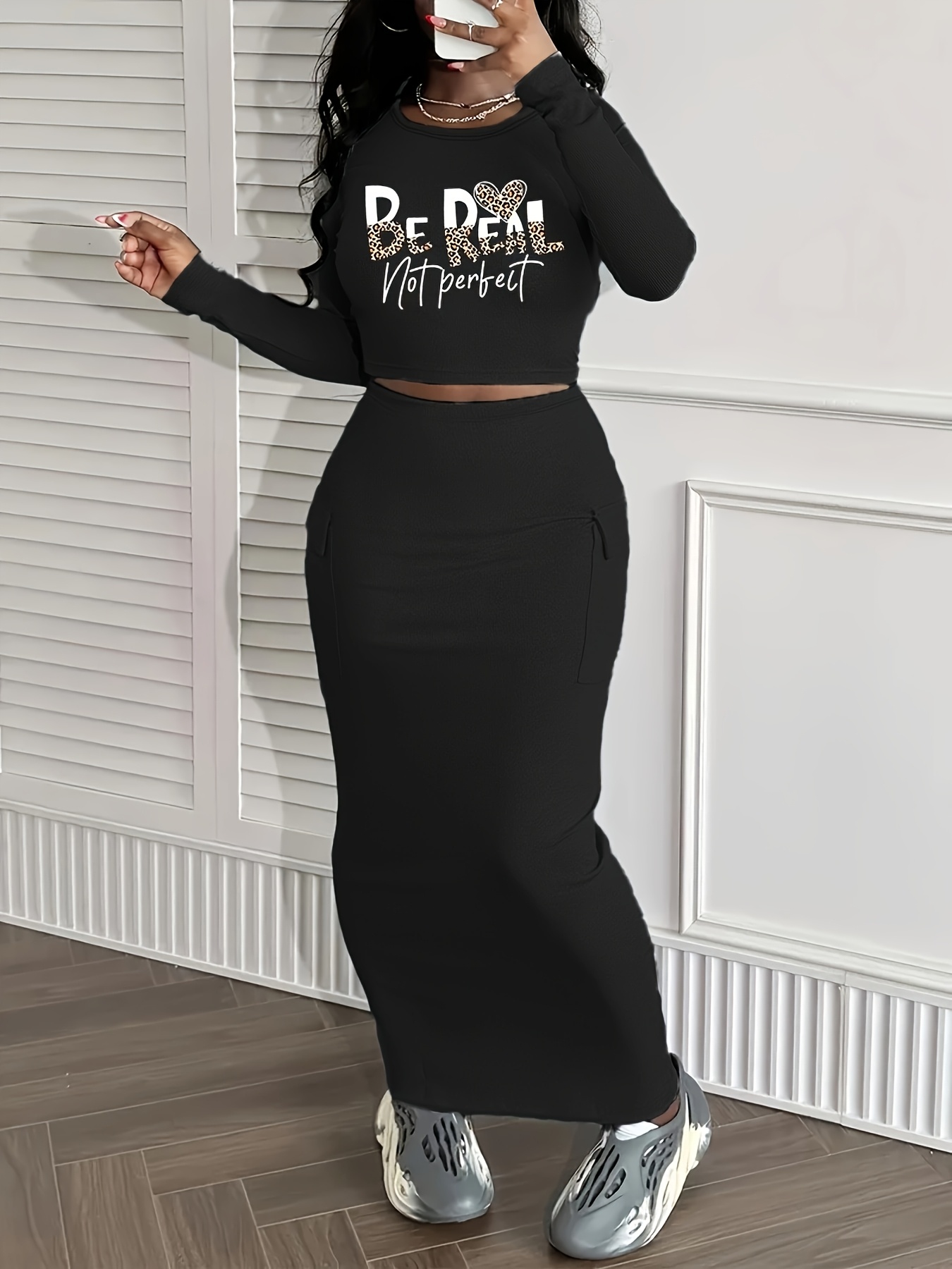 conjunto camiseta falda larga casual mujer bolsillos Temu Mexico