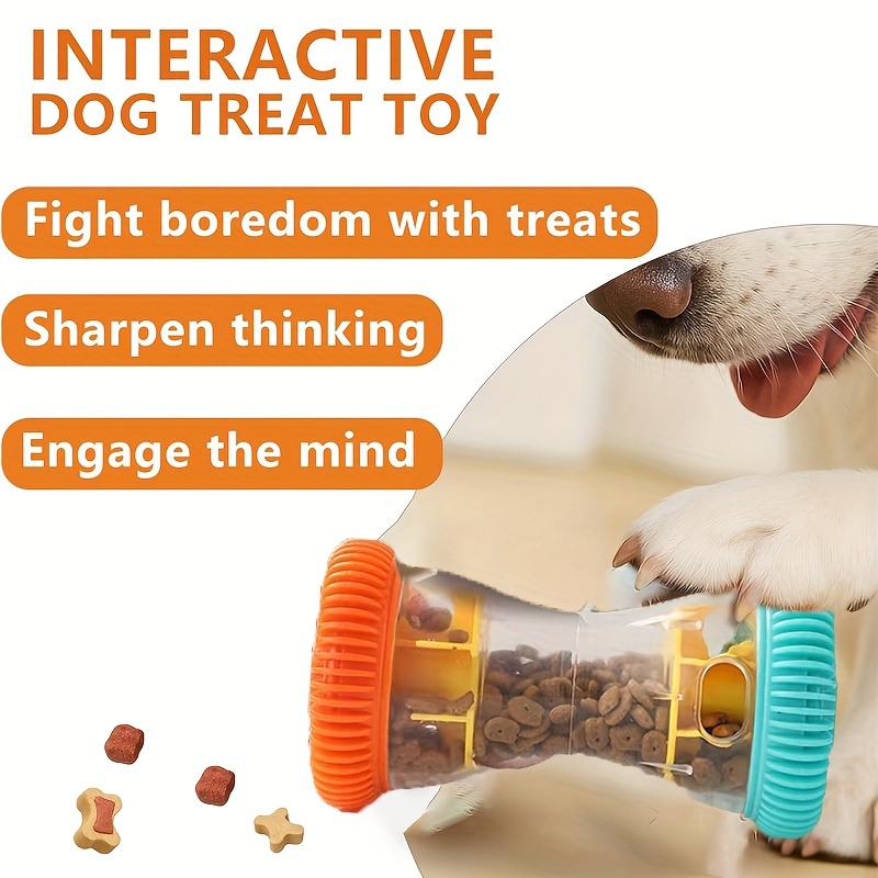 Automatic Moving Dog Slow Feeder Dispenser 2-in-1, Dual-, Toy, Puzzle, Healthy Feeding, Snack Distribution Interactive Brain Development, Puppy Teething Adult Boredom Relief Toy. Essential Pet Gift