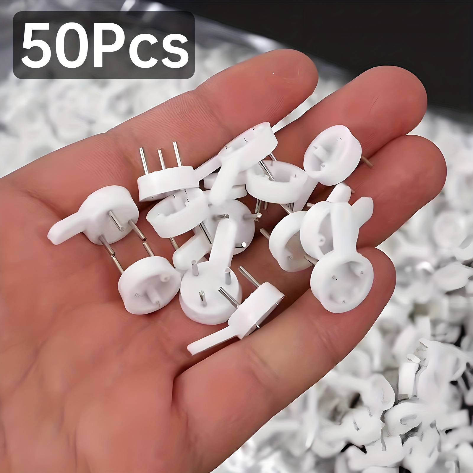 Image of 50pcs Concrete Wall Hooks, Invisible Nail Hangers, No Damage Wall Picture Hanger, Strong Punch-, Suitable For Family Photos And Wedding Photos