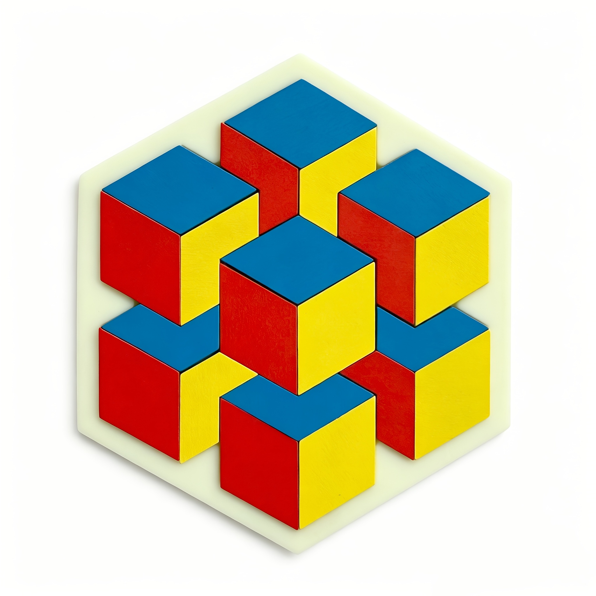 TEMU Puzzle d'appariement de rouge, bleu et jaune, plateau hexagonal pour l'entraînement à la concentration des tout-, jouet éducatif d'apprentissage