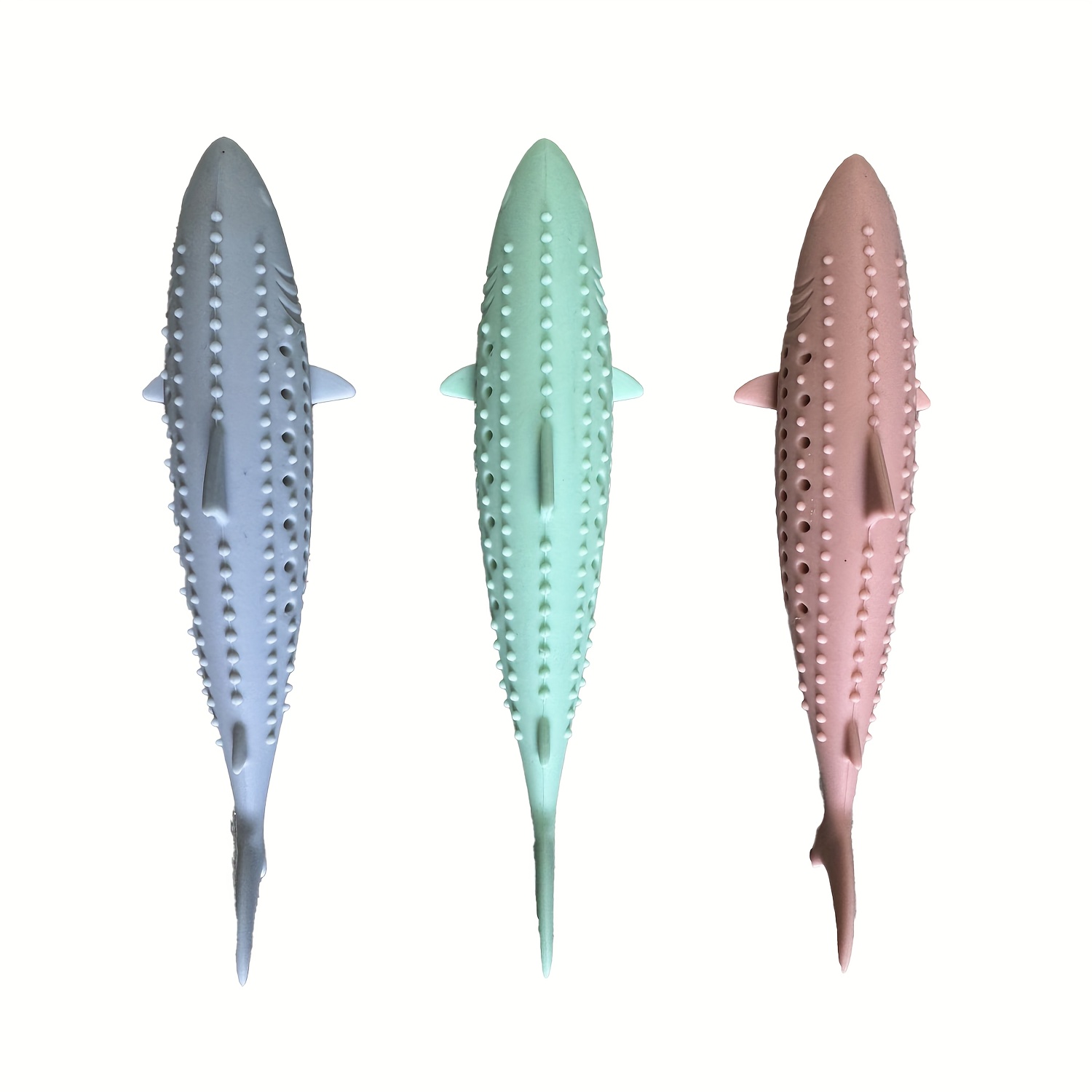 Image of 3pcs Cat Toothbrush Fish Chewing Toys, Silicone Molar Stick, Silicone Pet Toy Cat Tooth Cleaning Brush