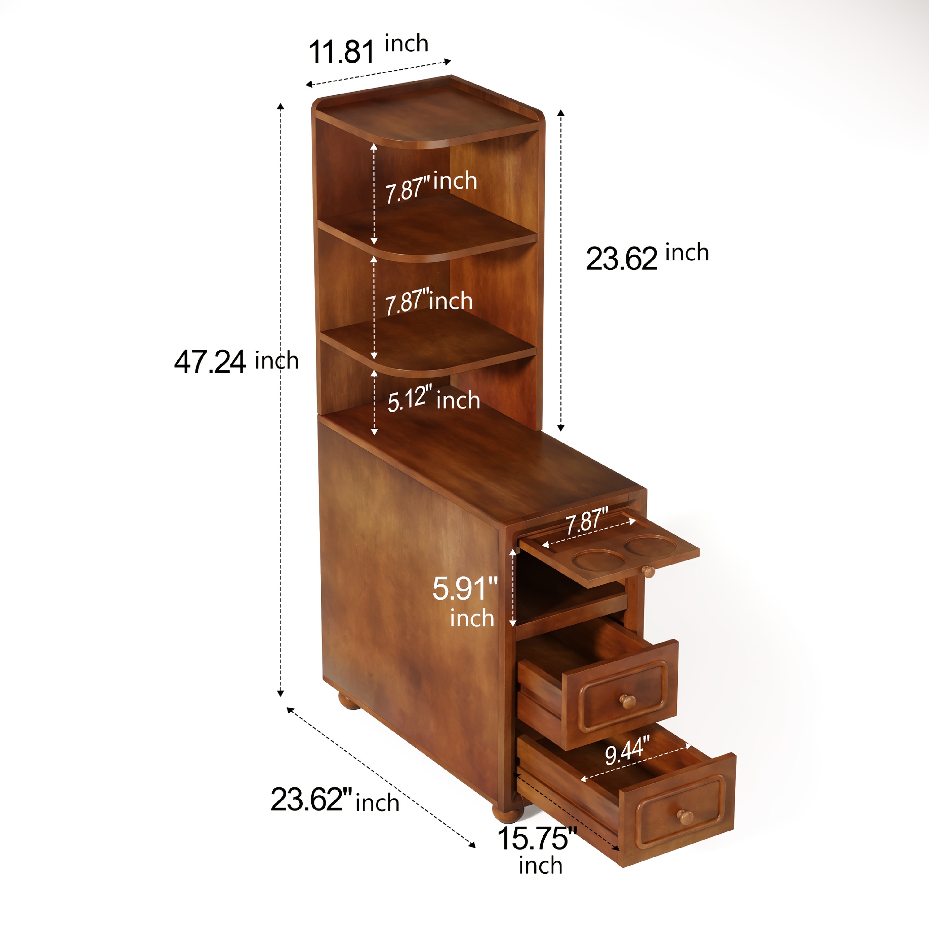 A Sleek Nightstand Made of Solid Wood in a Mid-Century Modern... product image 5