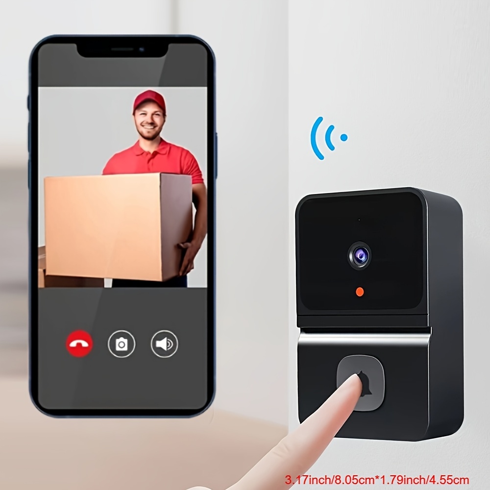 1 件智慧 wifi 门铃，内建电池 - 无线安全摄影机，带 2 路音频、夜视、usb 充电、低功耗，支援 2.4g wifi，轻松家庭监控、家庭安全|时尚黑色设计|先进音频技术 详情 0