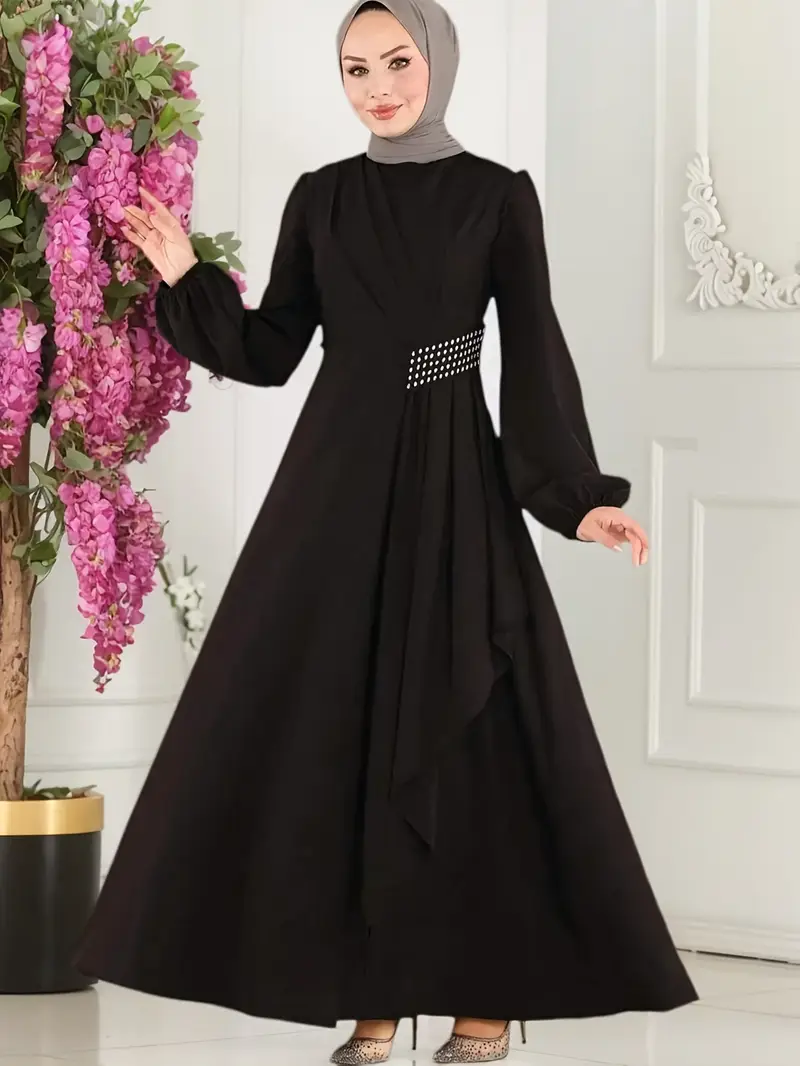 islamic long dress Wraith of East Women's Muslim Maxi Dress Kaftan Abaya Islamic Arabian Clothing Lace Top Round Neck Party Gown Jilbab Robe (Pink, XL) at Amazon Women's Clothing store